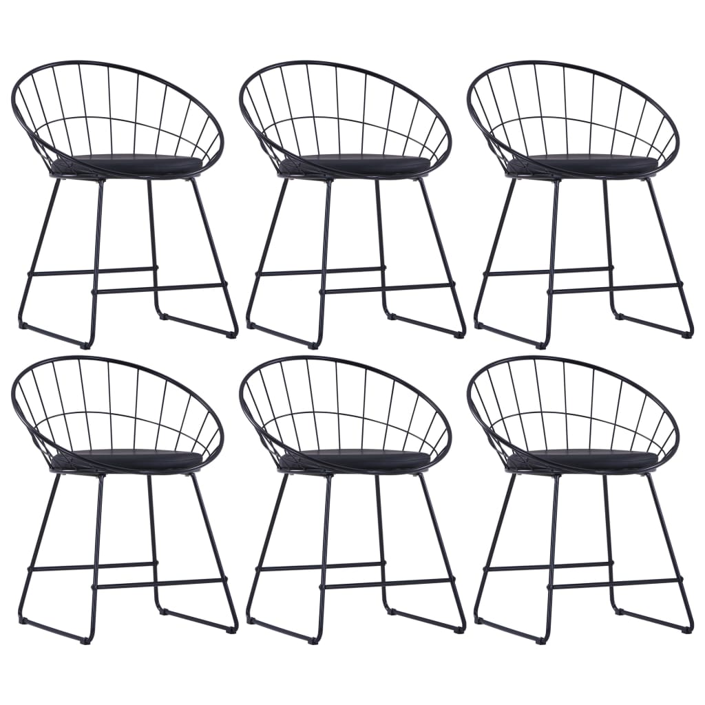 Dining Chairs With Faux Leather Seats 2 Pcs Steel