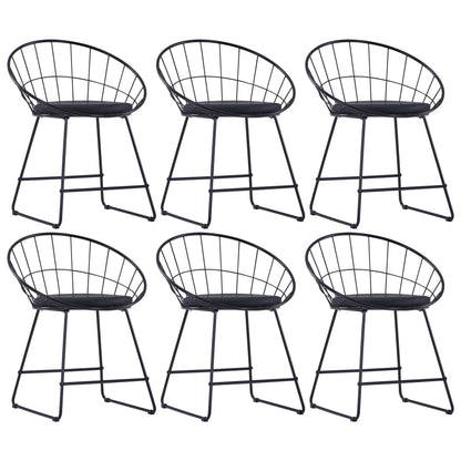 Dining Chairs With Faux Leather Seats 2 Pcs Steel