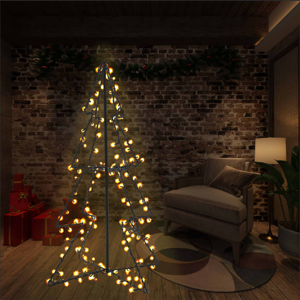 Christmas Cone Tree 160 Leds Indoor And Outdoor 78X120 Cm