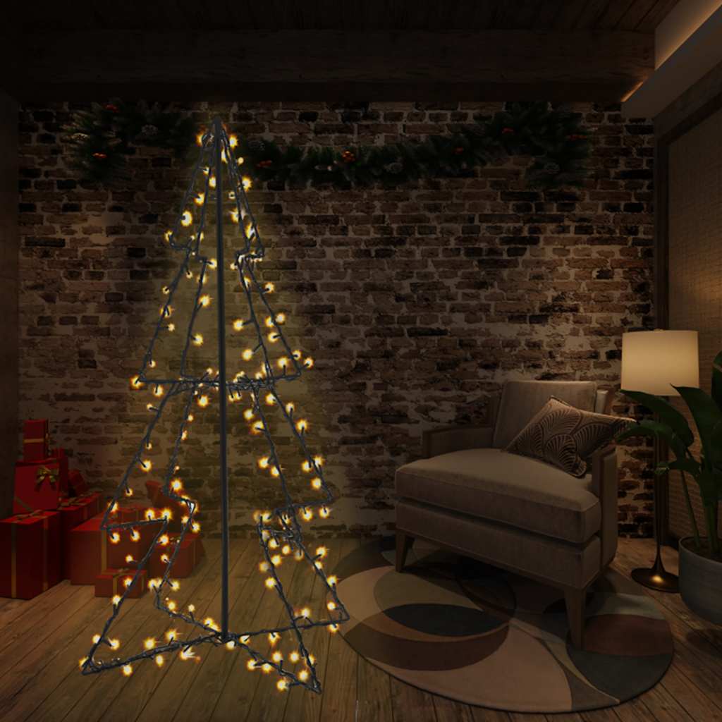 Christmas Cone Tree 160 Leds Indoor And Outdoor 78X120 Cm
