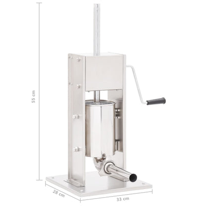Manual Sausage Stuffer Silver Stainless Steel