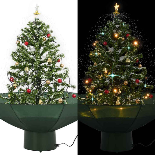 Snowing Christmas Tree With Umbrella Base 75 Cm