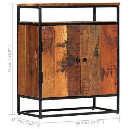 Side Cabinet 60X35X76 Cm Solid Reclaimed Wood And Steel