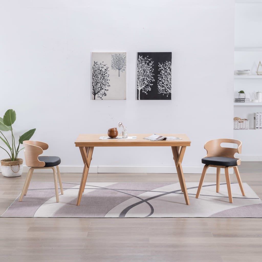 Dining Chairs 4 Pcs Dark Grey Bent Wood And Fabric