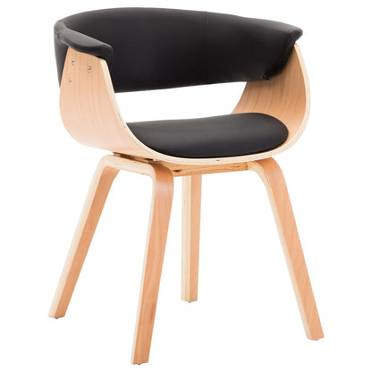 Dining Chair Bent Wood And Faux Leather