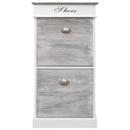 Shoe Cabinet Grey 50X28X98 Cm Paulownia Wood