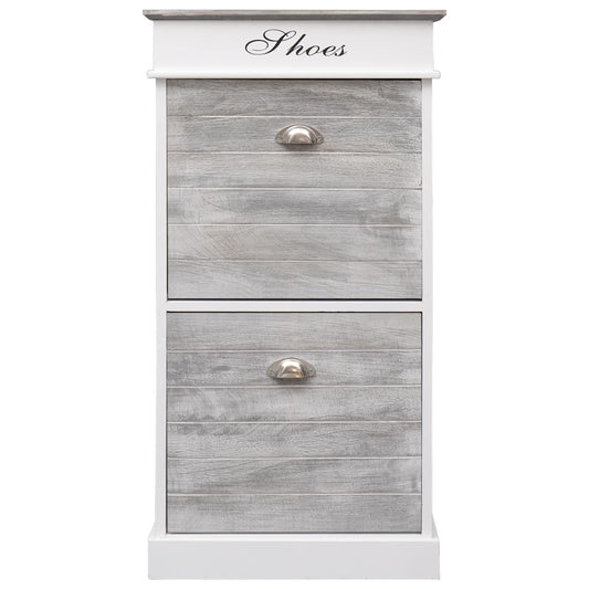 Shoe Cabinet Grey 50X28X98 Cm Paulownia Wood