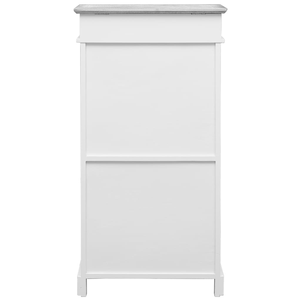 Shoe Cabinet Grey 50X28X98 Cm Paulownia Wood