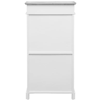Shoe Cabinet Grey 50X28X98 Cm Paulownia Wood