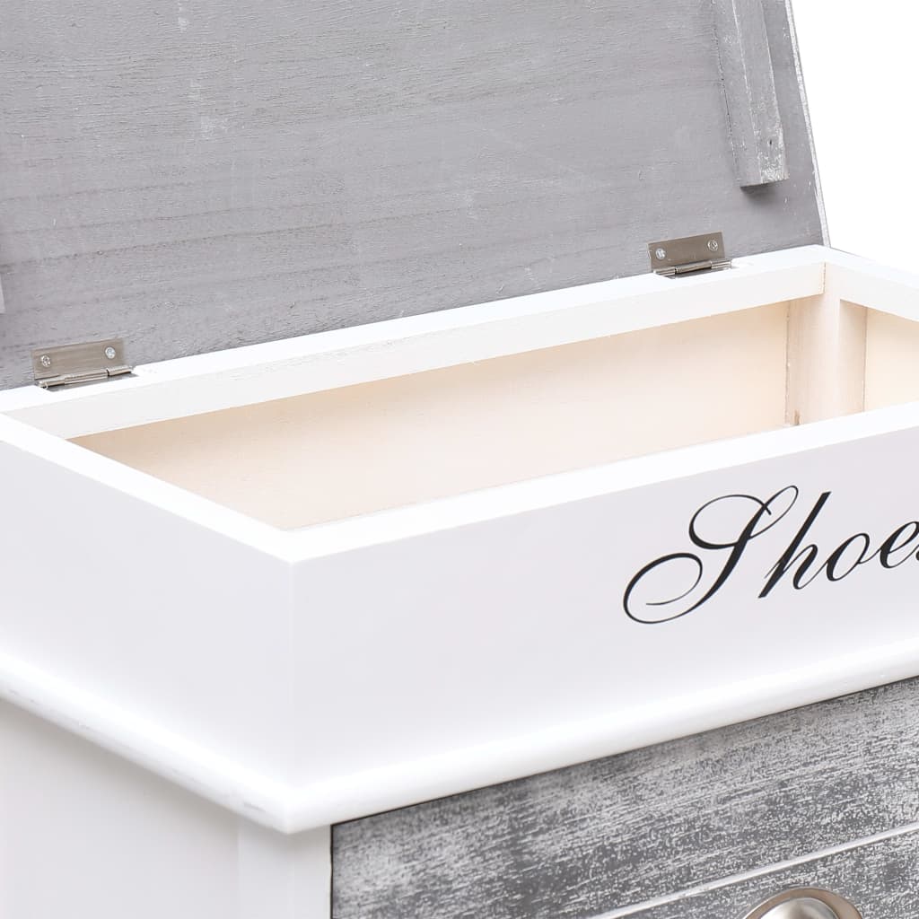 Shoe Cabinet Grey 50X28X98 Cm Paulownia Wood