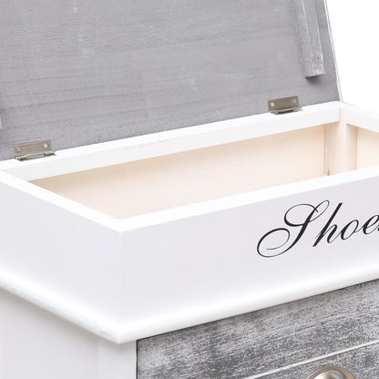 Shoe Cabinet Grey 50X28X98 Cm Paulownia Wood
