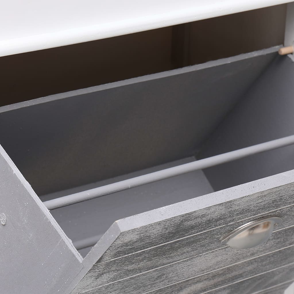 Shoe Cabinet Grey 50X28X98 Cm Paulownia Wood