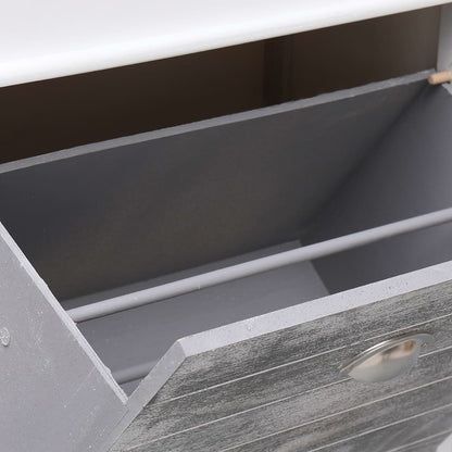 Shoe Cabinet Grey 50X28X98 Cm Paulownia Wood