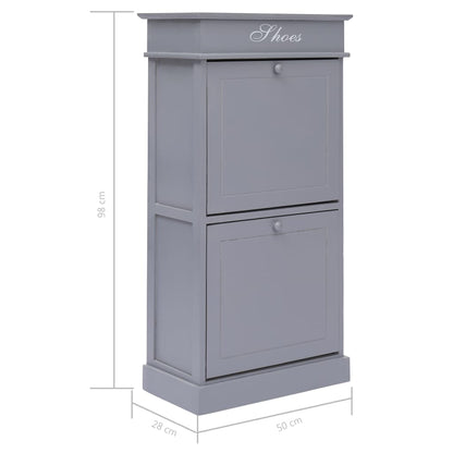 Shoe Cabinet 50X28X98 Cm Paulownia Wood