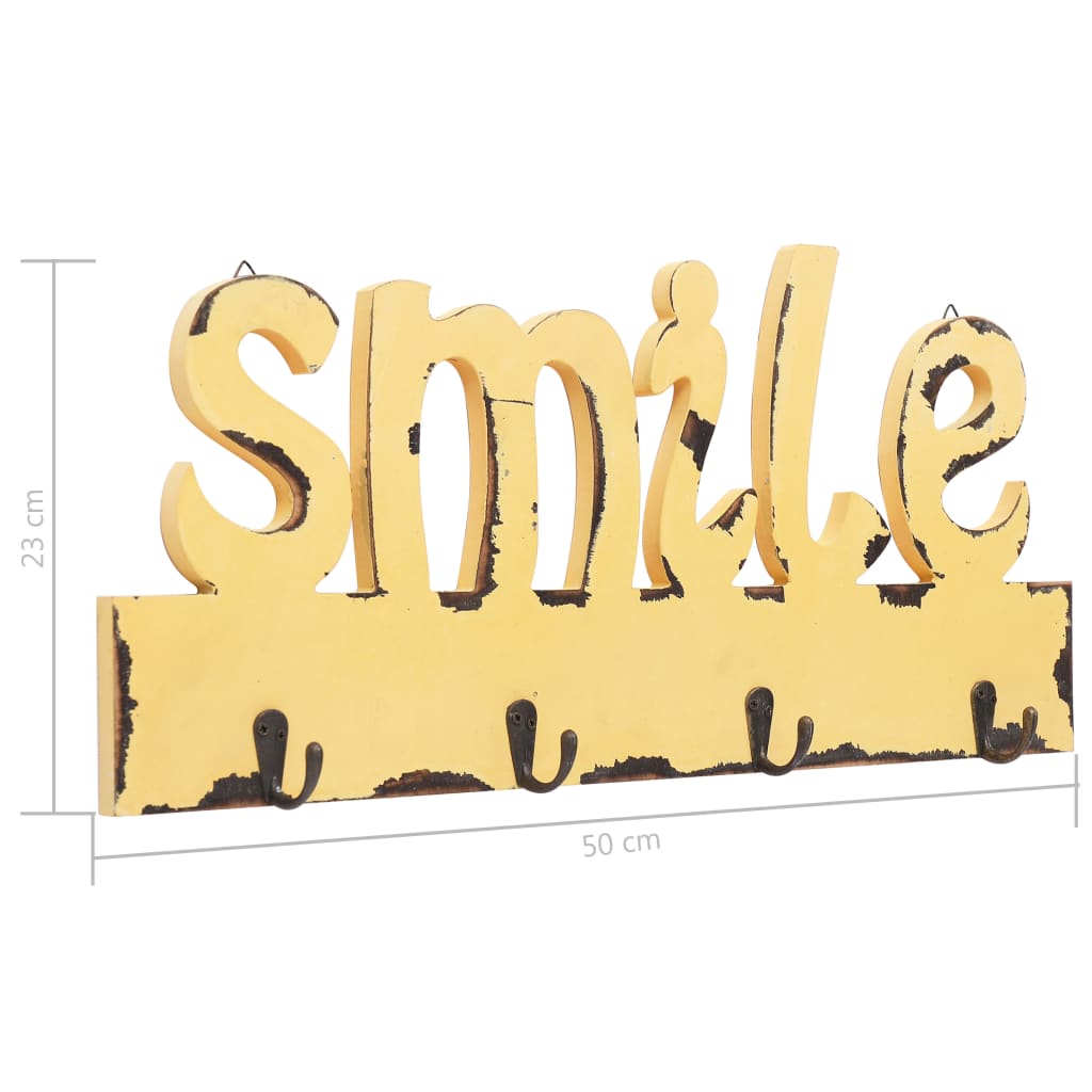 Wall Mounted Coat Rack Smile 50X23 Cm