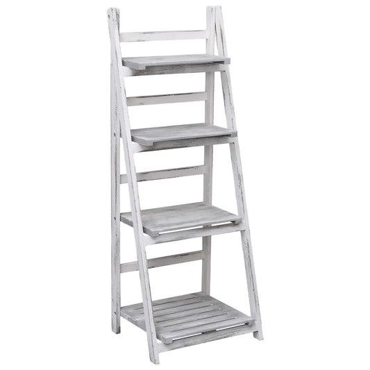 4-Tier Plant Stand Grey 43X33X113 Cm Wood