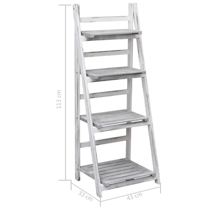 4-Tier Plant Stand Grey 43X33X113 Cm Wood
