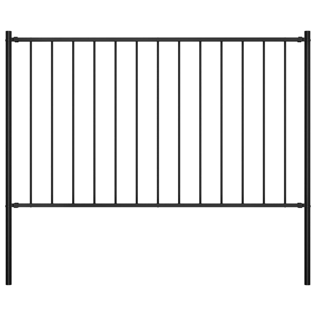 Fence Panel With Posts Powder-Coated Steel