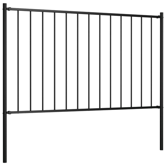 Fence Panel With Posts Powder-Coated Steel