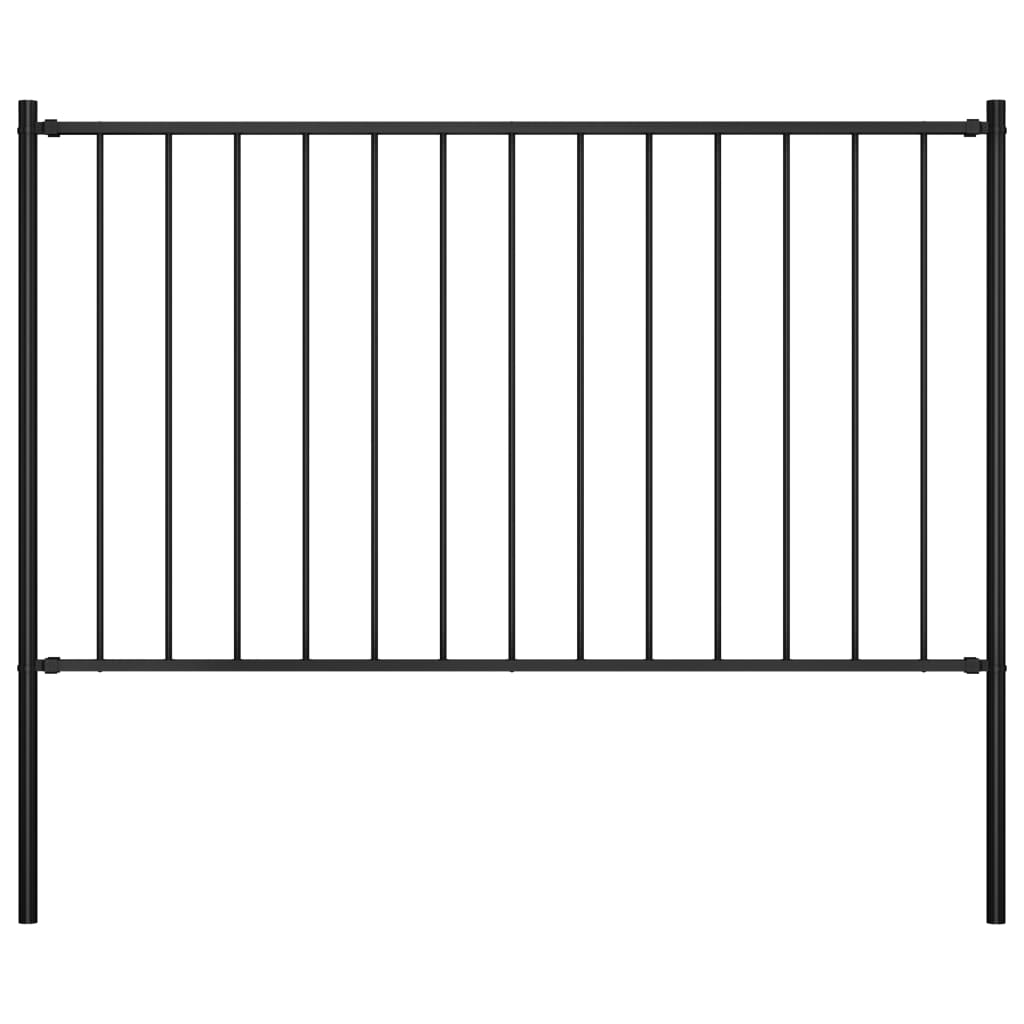Fence Panel With Posts Powder-Coated Steel