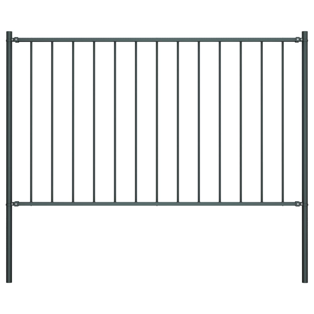 Fence Panel With Posts Powder-Coated Steel