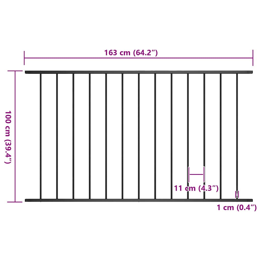 Fence Panel Powder-Coated Steel