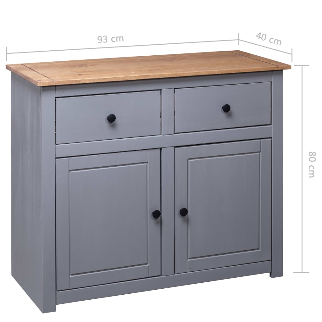 Sideboard 93X40X80 Cm Solid Pinewood Panama Range