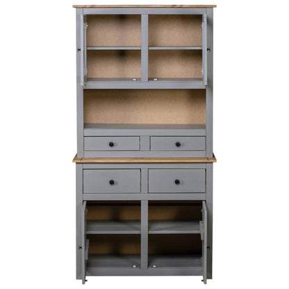 Highboard 93X40.5X180 Cm Solid Pine Panama Range