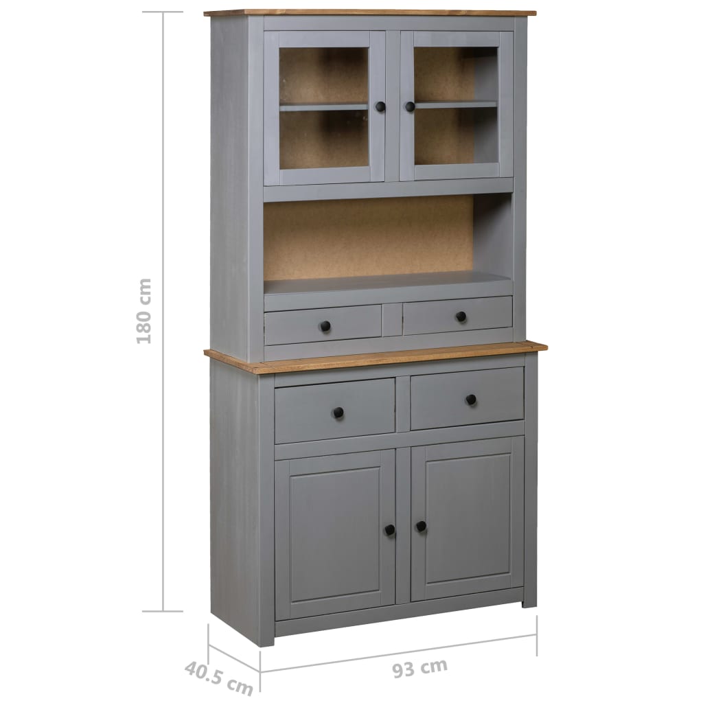 Highboard 93X40.5X180 Cm Solid Pine Panama Range