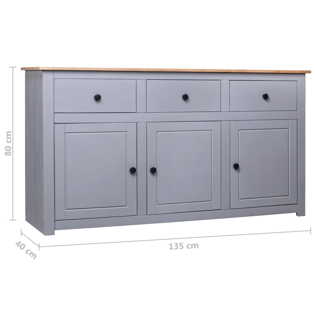 Sideboard 135X40X80 Cm Solid Pinewood Panama Range