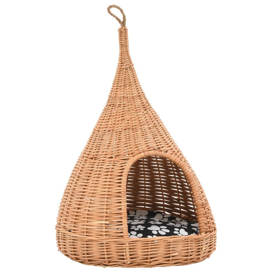 Cat House With Cushion 40X60 Cm Willow Teepee