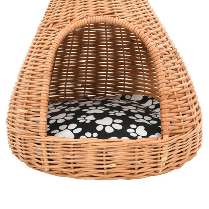 Cat House With Cushion 40X60 Cm Willow Teepee