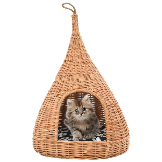 Cat House With Cushion 40X60 Cm Willow Teepee