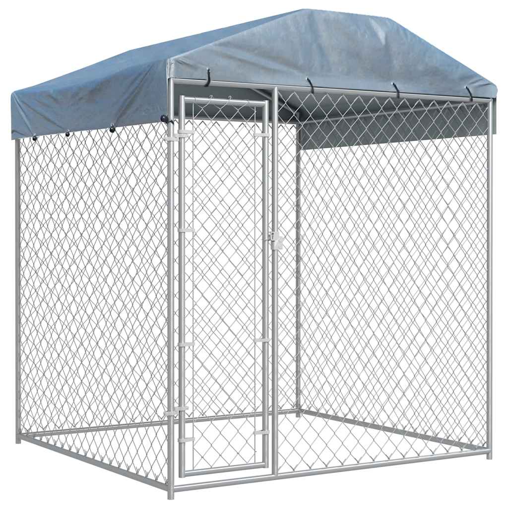 Outdoor Dog Kennel With Canopy Top