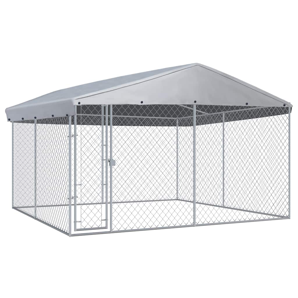 Outdoor Dog Kennel With Canopy Top
