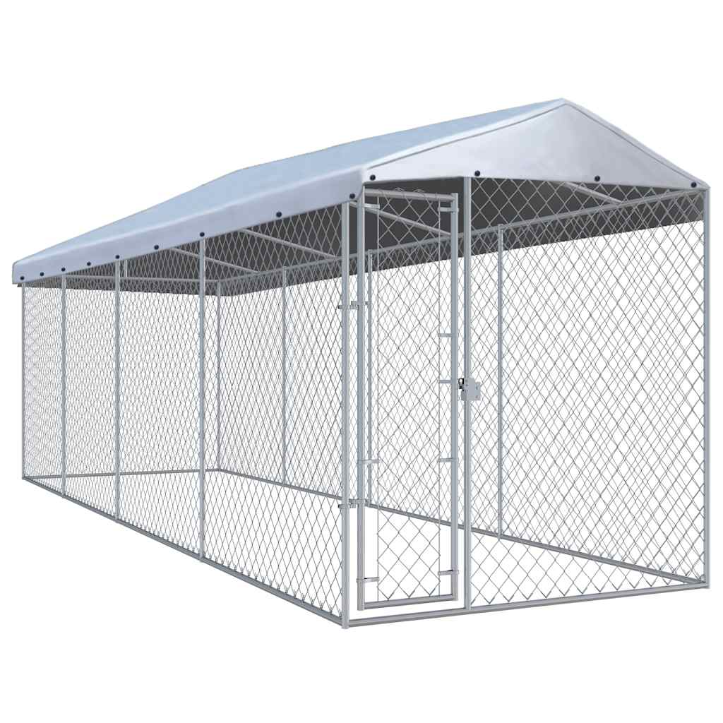 Outdoor Dog Kennel With Canopy Top