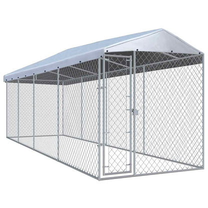 Outdoor Dog Kennel With Canopy Top