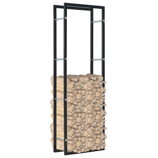 Firewood Rack Black Steel
