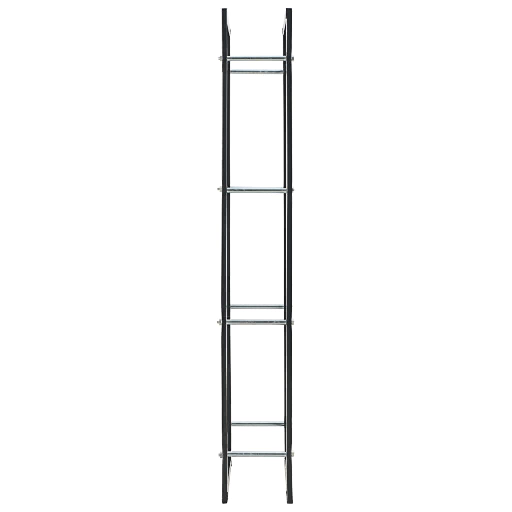 Firewood Rack Black Steel