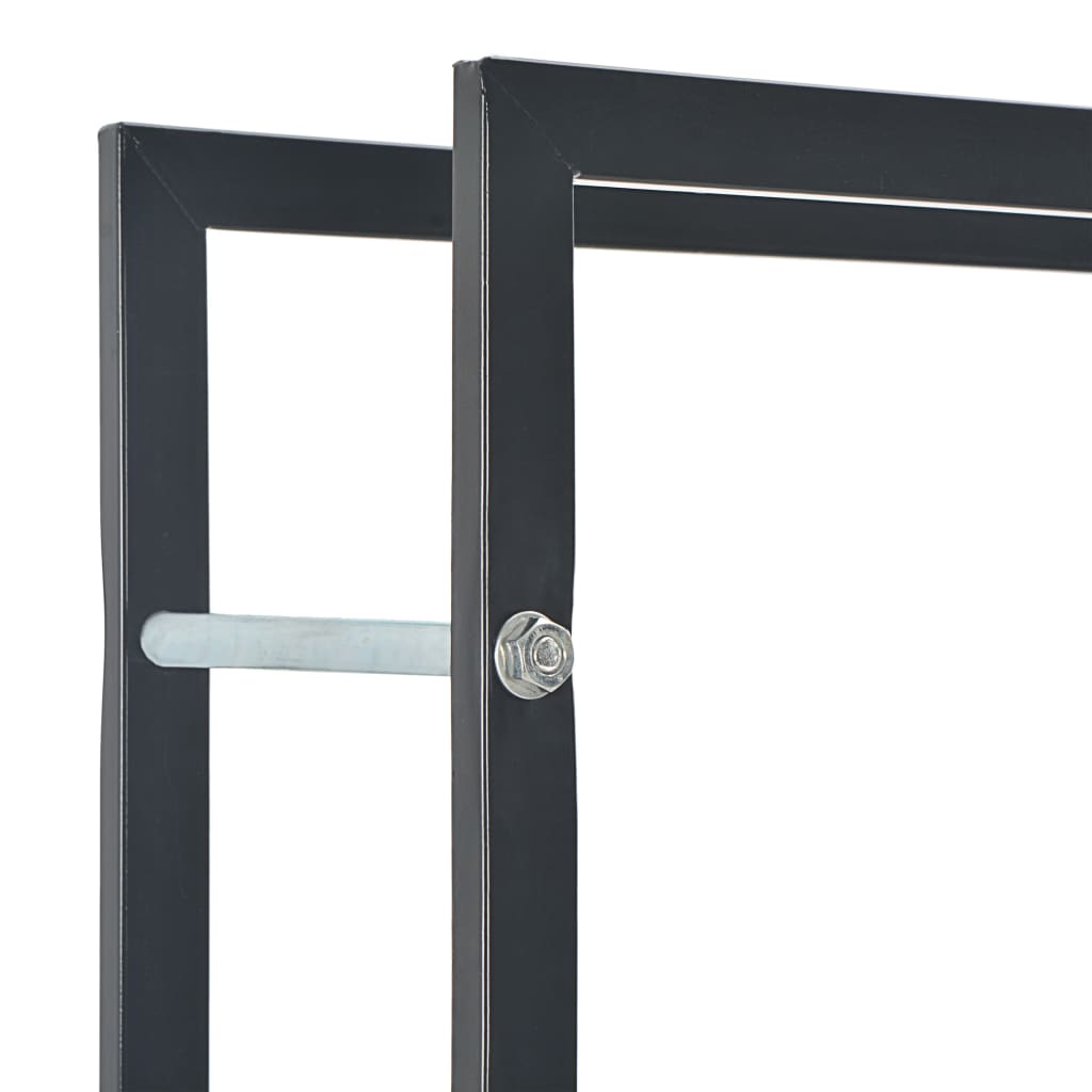 Firewood Rack Black Steel