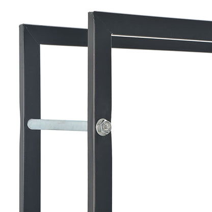 Firewood Rack Black Steel
