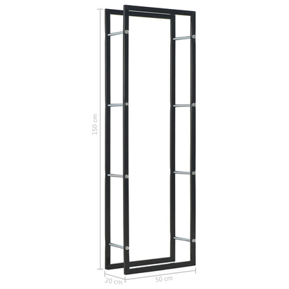 Firewood Rack Black Steel
