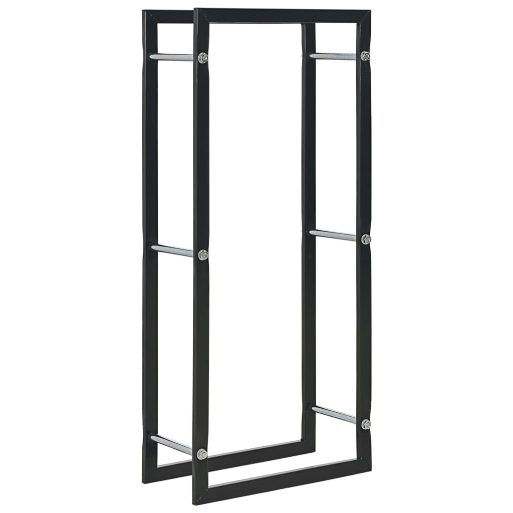 Firewood Rack Black Steel