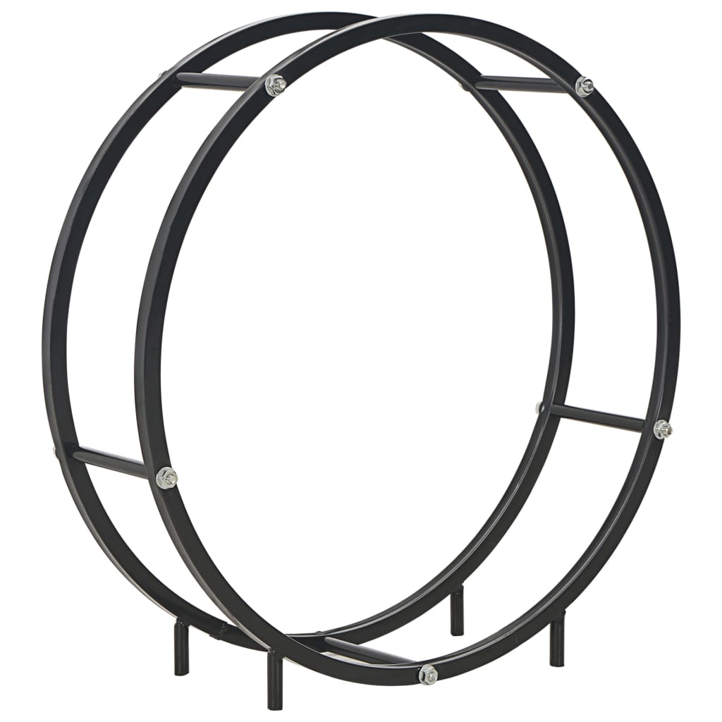 Firewood Rack Black Steel