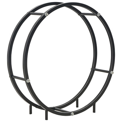 Firewood Rack Black Steel