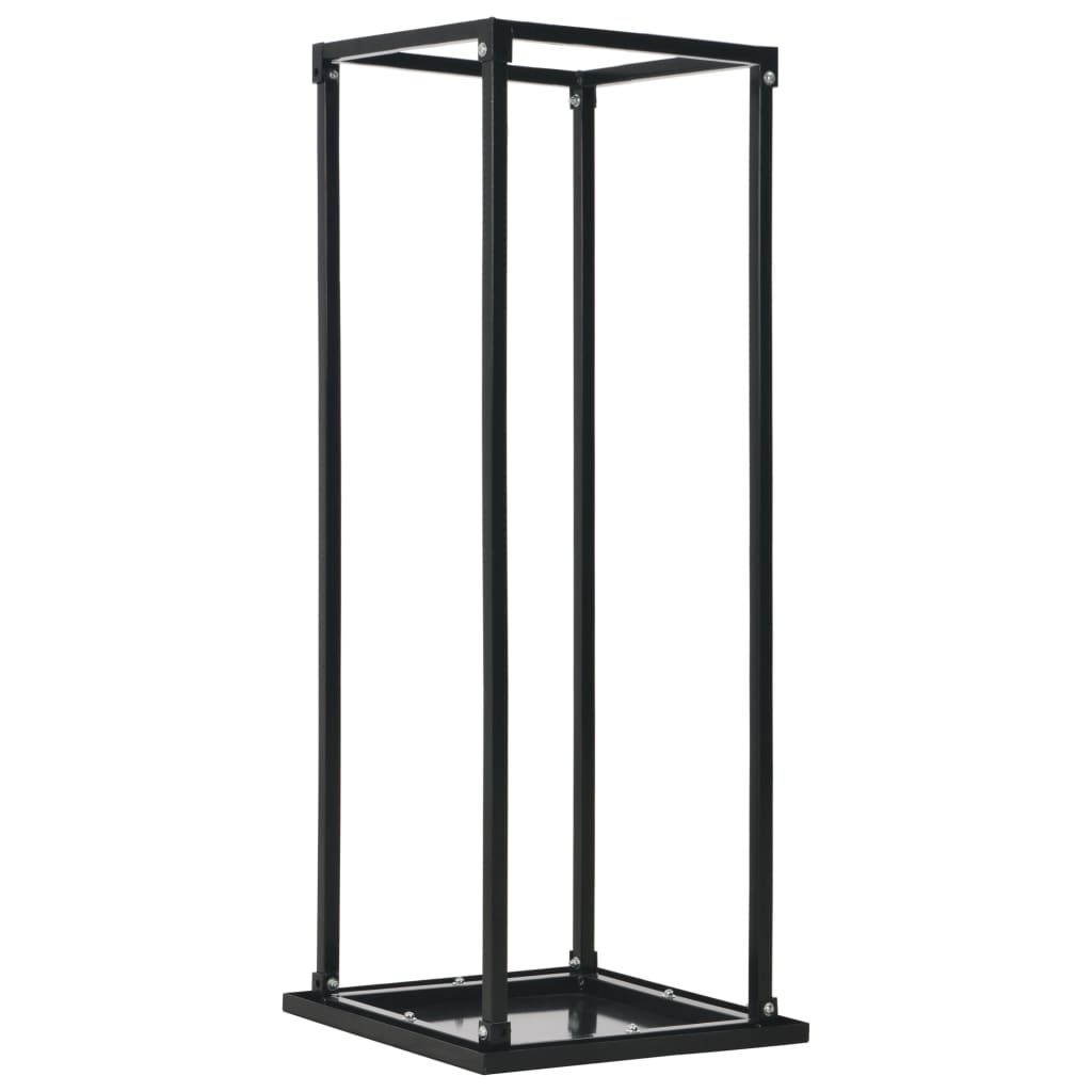 Firewood Rack Black Steel