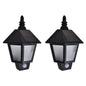 Solar Wall Lamps 2 Pcs With Motion Sensor Black