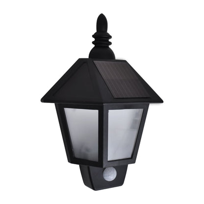 Solar Wall Lamps 2 Pcs With Motion Sensor Black