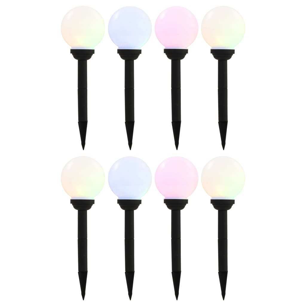 Outdoor Solar Lamps 4 Pcs Led Spherical 15 Cm Rgb