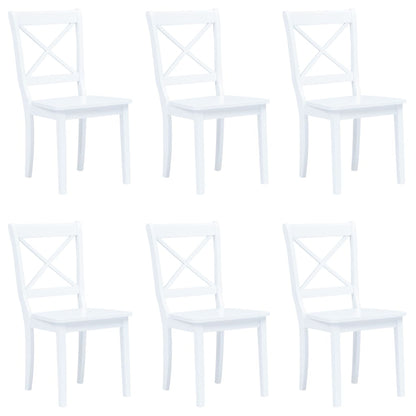 Dining Chairs 6 Pcs Solid Rubber Wood